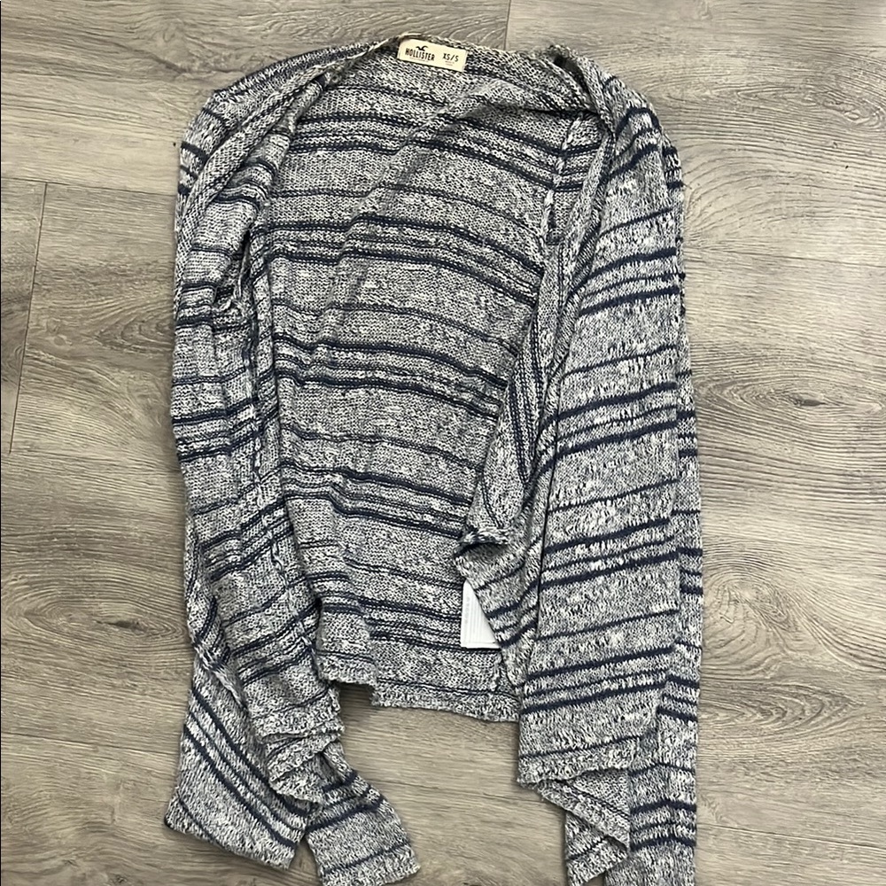 Striped Gray and Blue Women's Sweater